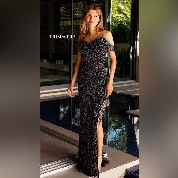 PRIMAVERA COUTURE DRESS 4127 size 10. PROM MARDI GRAS HOMECOMING - Picture 1 of 4